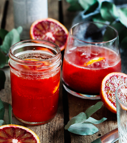 Birch Cocktail with Blood Orange and Birkir Snaps